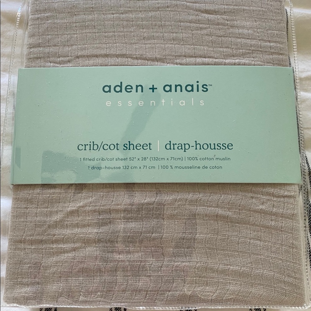 aden + anais Grey Crib Sheet